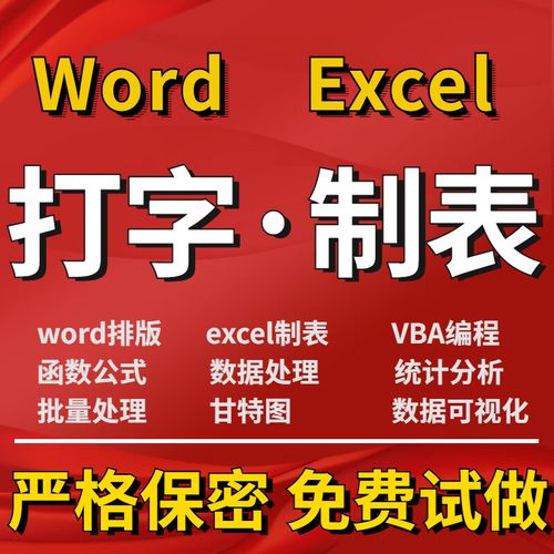 图表word排版excel表格代制作数据处理打字服务文字录入文档人工